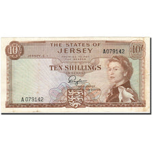 Jersey, 10 Shillings, 1963, KM:7a, Undated (1993), VF(20-25)