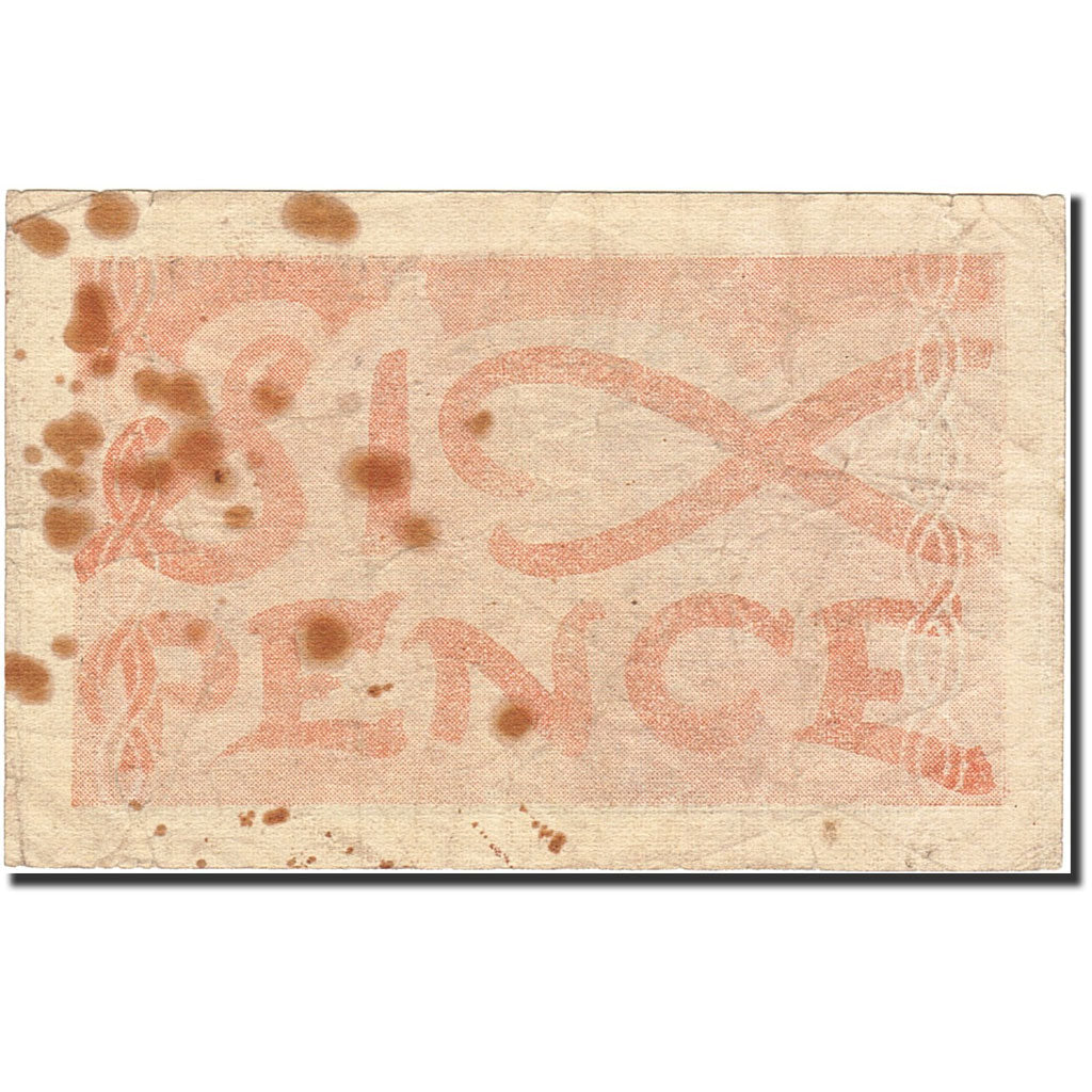 Jersey, 6 Pence, 1941, KM:1b, Undated (1941-1942), F(12-15)