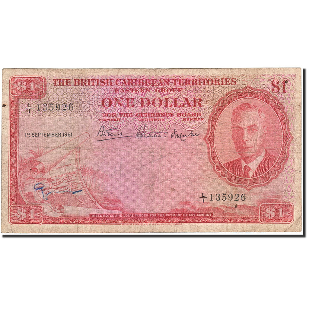 Territori britannici d'oltremare, 1 Dollar, 1950-1951, KM:1, 1951-09-01, B+