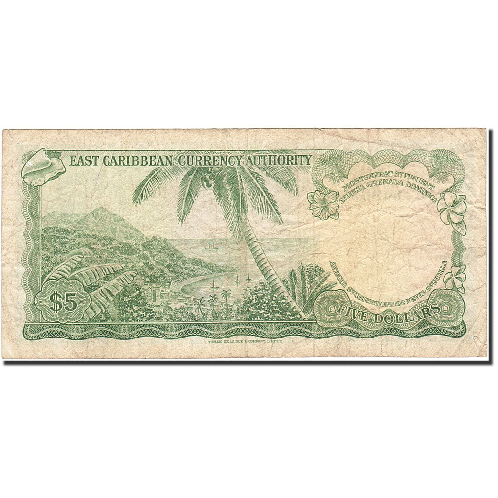 Etats des caraibes orientales, 5 Dollars, 1965, KM:14i, Undated (1965), TB