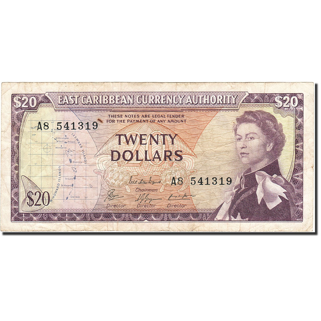 Banknote, East Caribbean States, 20 Dollars, 1965, Undated (1965), KM:15e