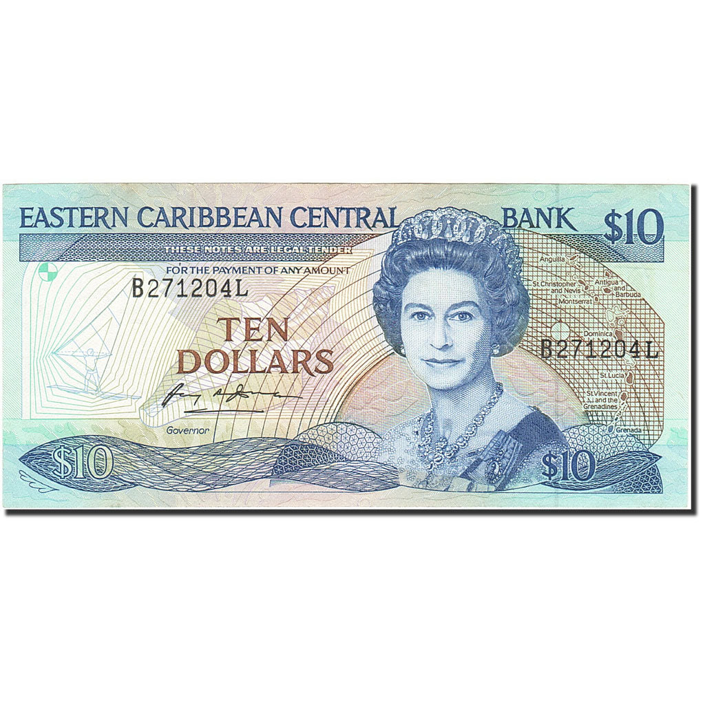 Banknote, East Caribbean States, 10 Dollars, 1985-1988, Undated (1988-93)