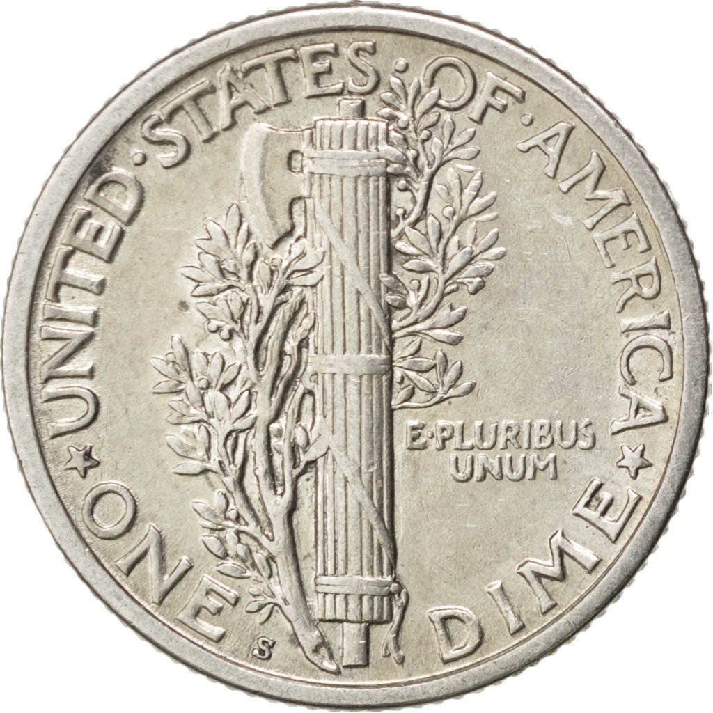 Stati Uniti, Mercury Dime, Dime, 1917, U.S. Mint, San Francisco, SPL-, Argent...