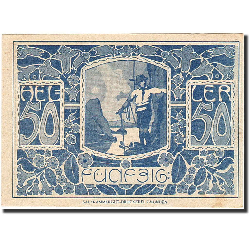 Banknote, Austria, Ebensee, 50 Heller, alpiniste, 1920, 1920-12-31, EF(40-45)