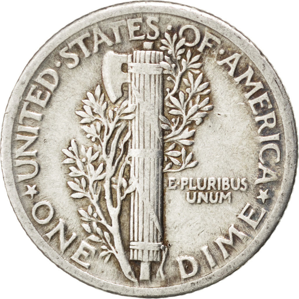UNITED STATES, Mercury Dime, Dime, 1918, U.S. Mint, KM #140, EF(40-45), Silver,.