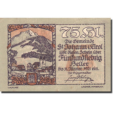 Banknote, Austria, St Johann in Tirol, 80 Heller, paysage, 1921, 1921-01-31