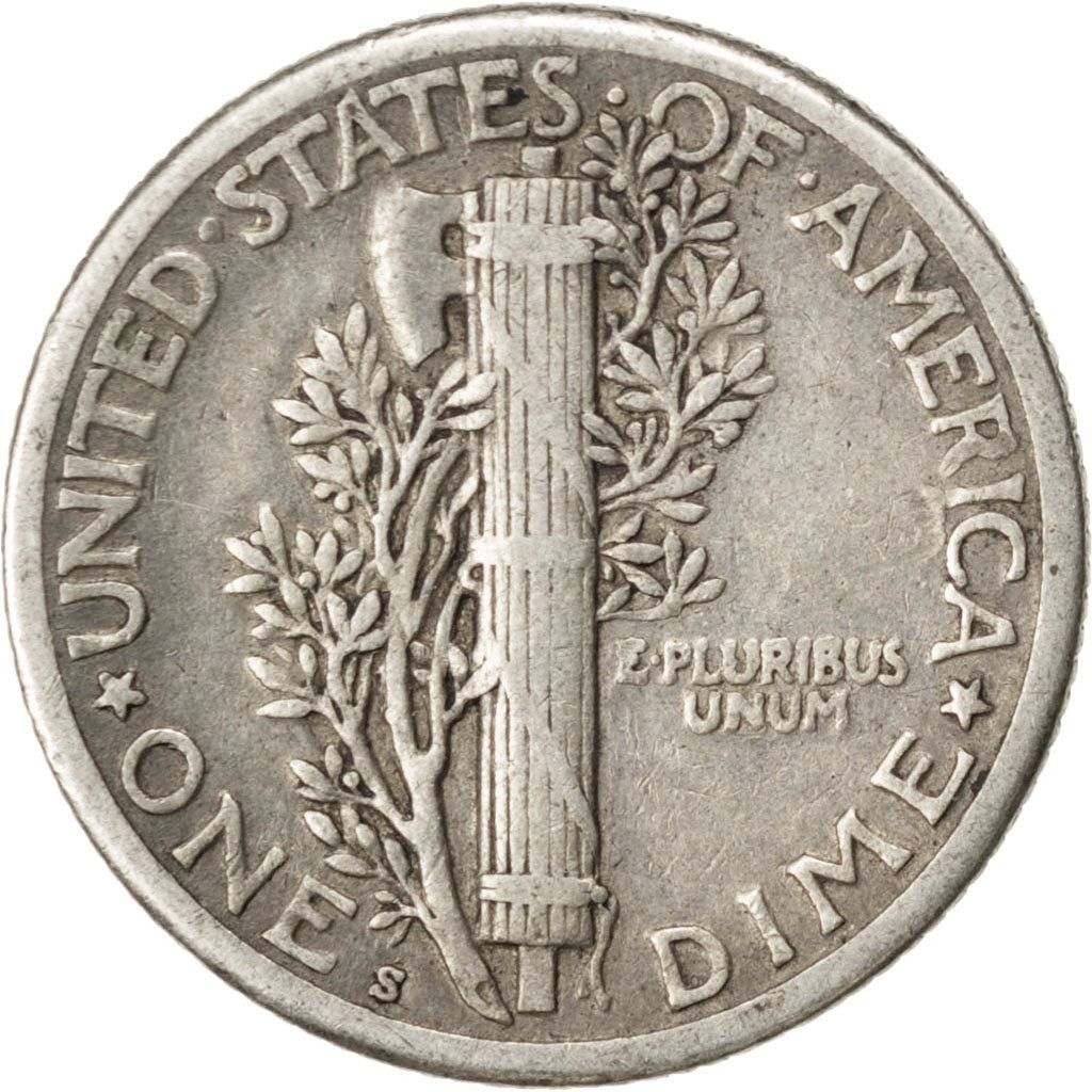 UNITED STATES, Mercury Dime, Dime, 1920, U.S. Mint, KM #140, EF(40-45), Silver,.