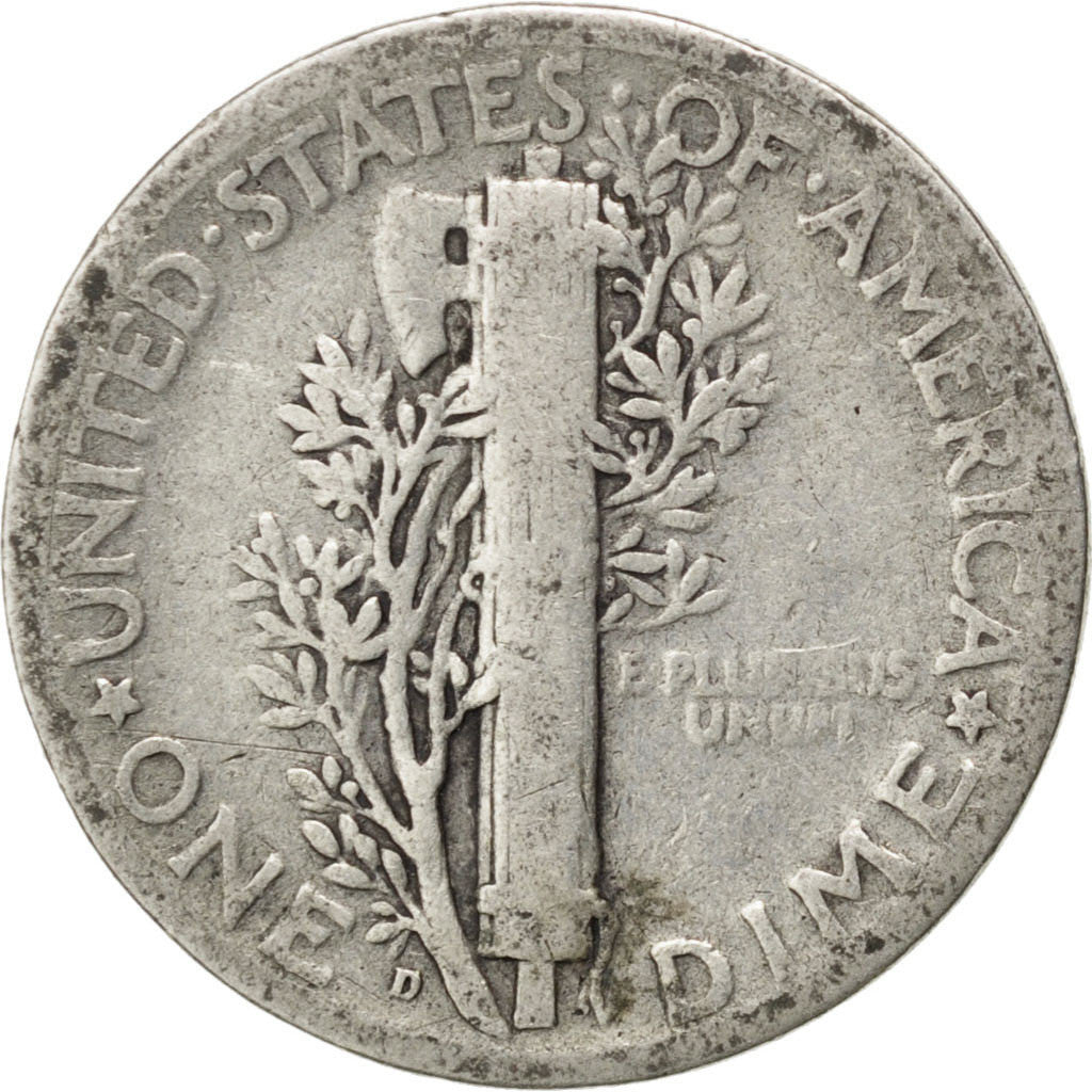 UNITED STATES, Mercury Dime, Dime, 1928, U.S. Mint, KM #140, VF(20-25), Silver,.