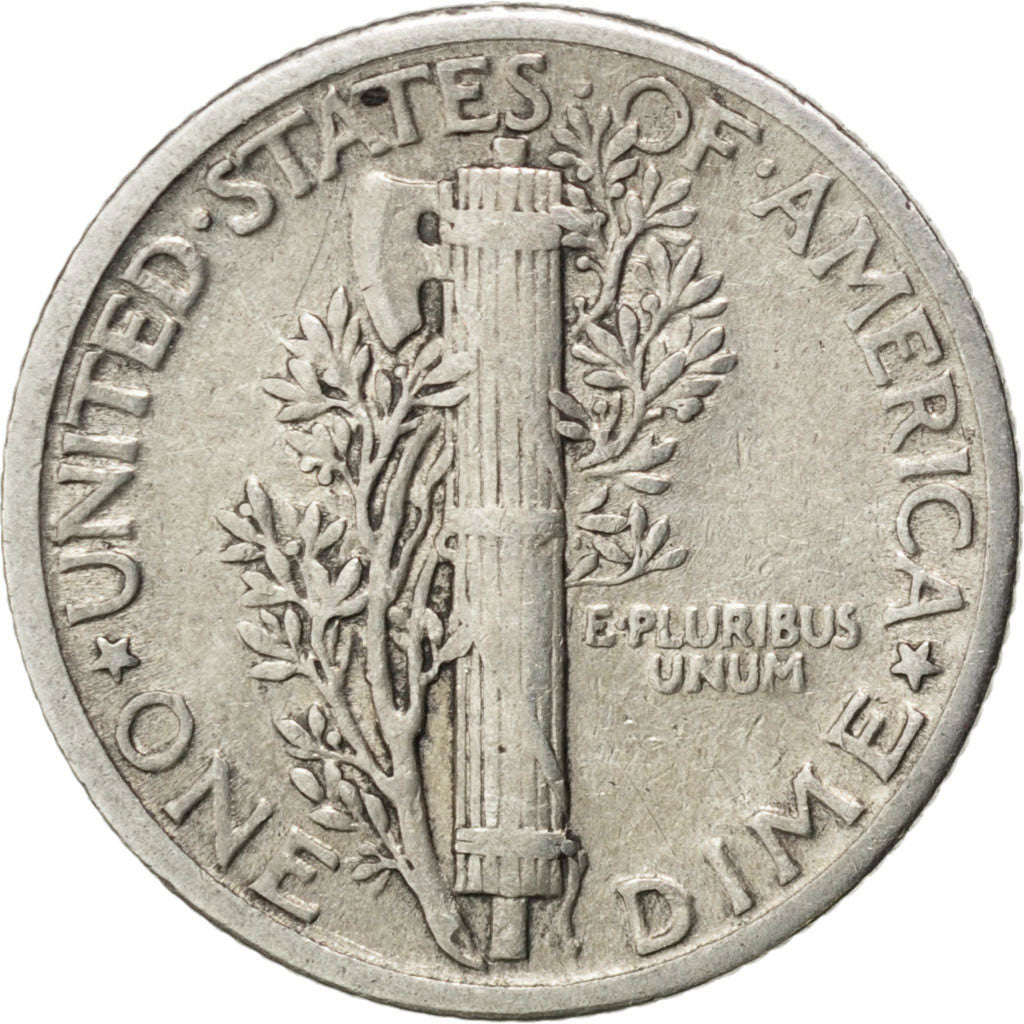 UNITED STATES, Mercury Dime, Dime, 1930, U.S. Mint, KM #140, EF(40-45), Silver,.