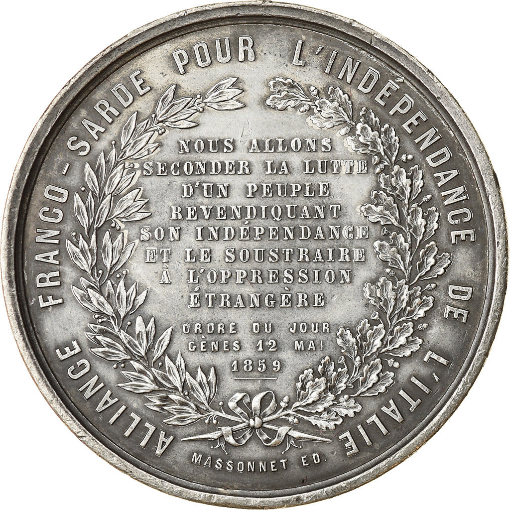 Italy, Medal, Napoléon III, Alliance Franco-Sarde pour l'Indépendance de