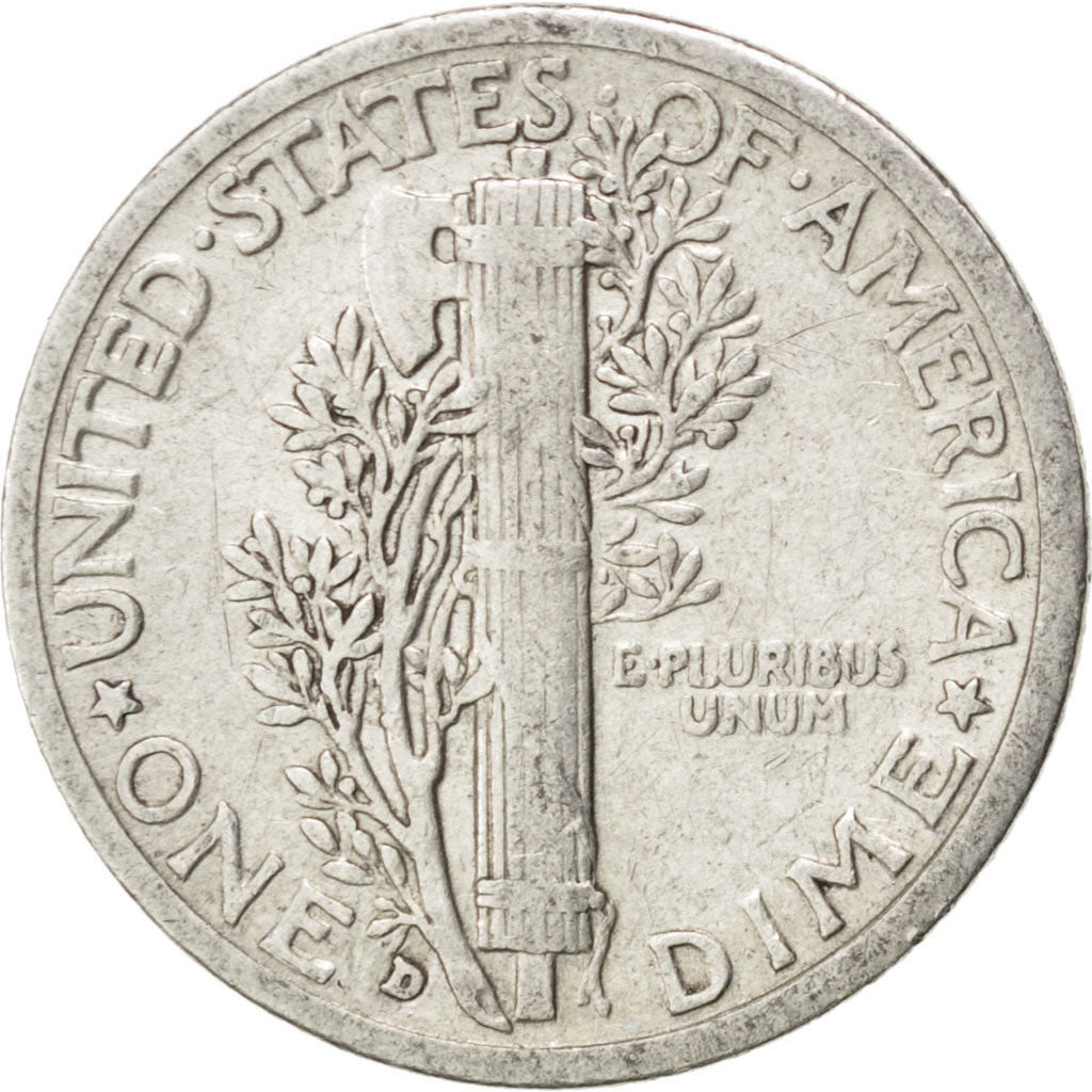UNITED STATES, Mercury Dime, Dime, 1934, U.S. Mint, KM #140, EF(40-45), Silver,.