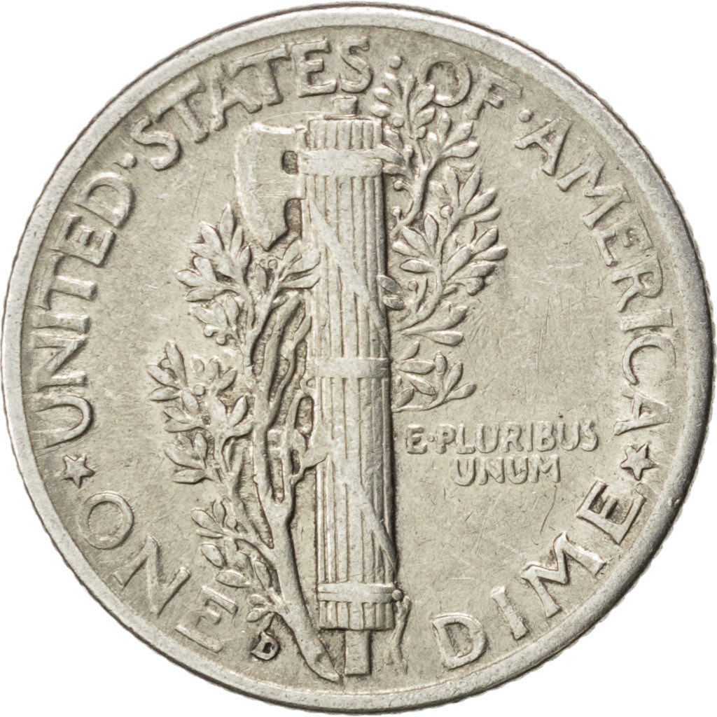 UNITED STATES, Mercury Dime, Dime, 1936, U.S. Mint, KM #140, AU(50-53), Silver,.