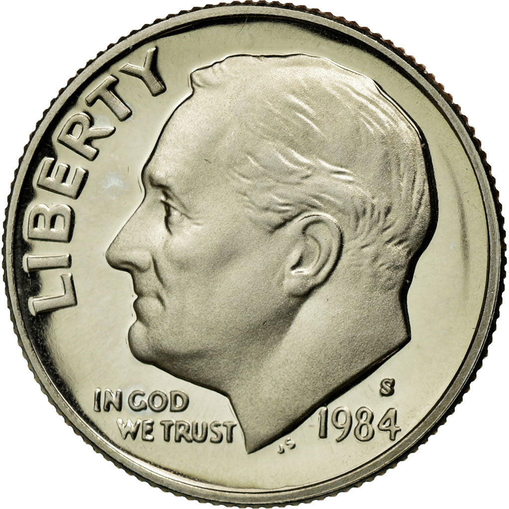 Coin, United States, Roosevelt Dime, Dime, 1984, U.S. Mint, San Francisco
