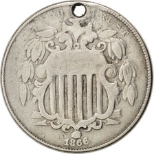 Etats-Unis, Shield Nickel, Rays Between Stars 1866 Philadelphie, KM 96