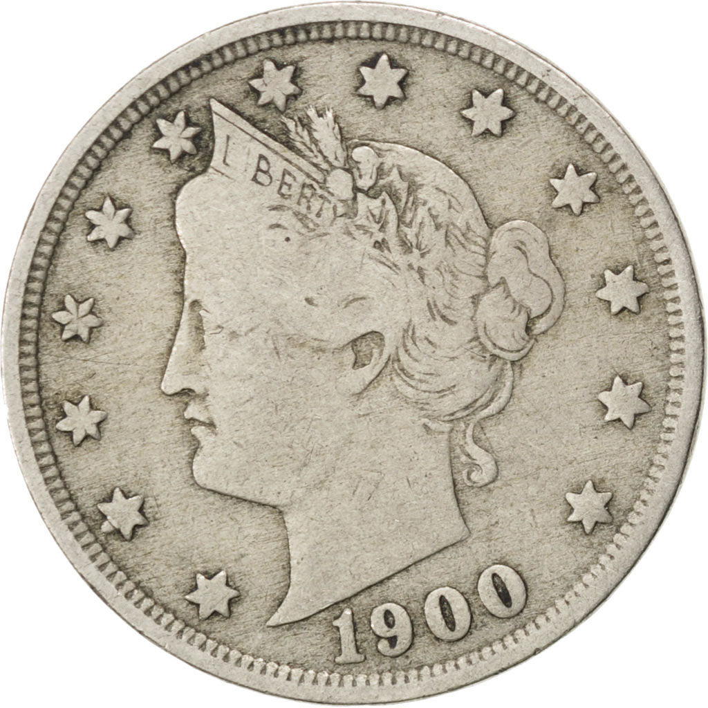 Stati Uniti, Liberty Nickel, 5 Cents, 1900, Philadelphia, MB, Rame-nichel, KM...