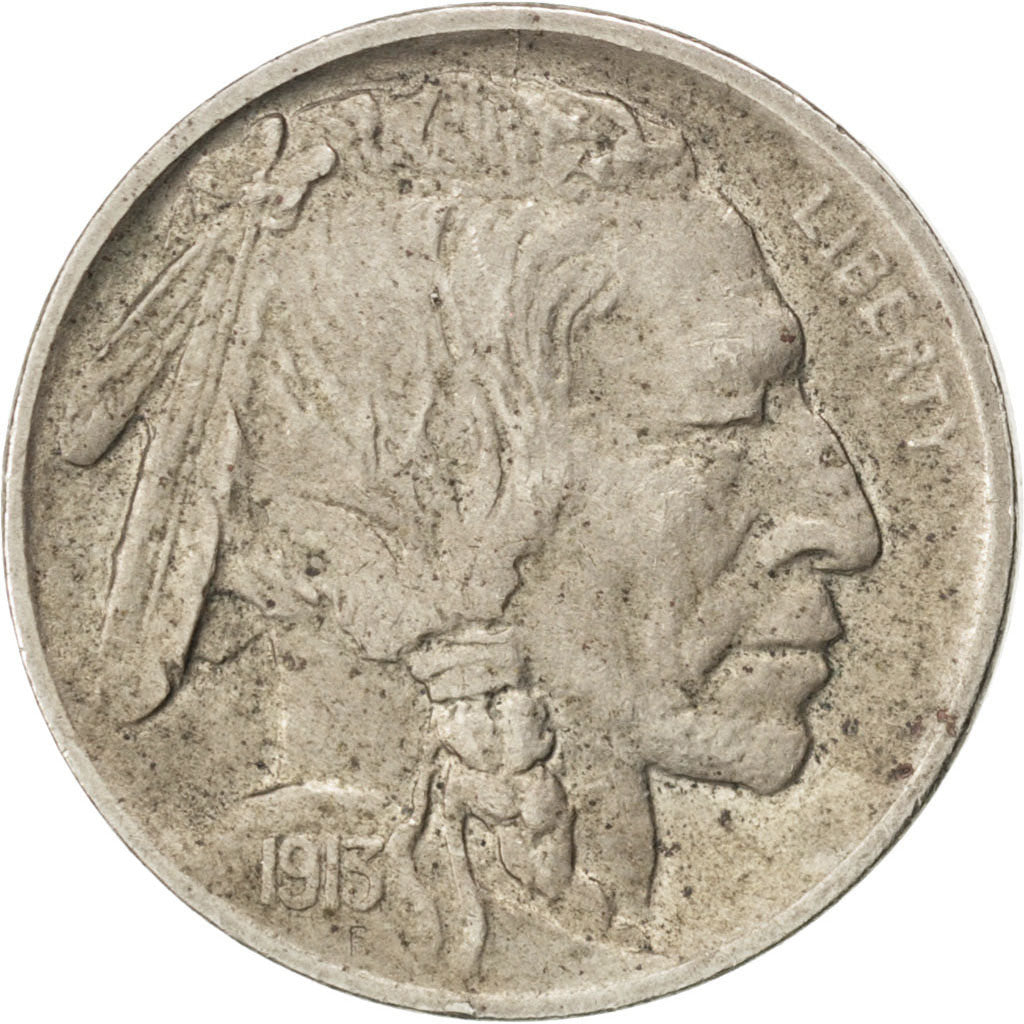 UNITED STATES, Buffalo Nickel, 5 Cents, 1913, U.S. Mint, KM #134, EF(40-45),...