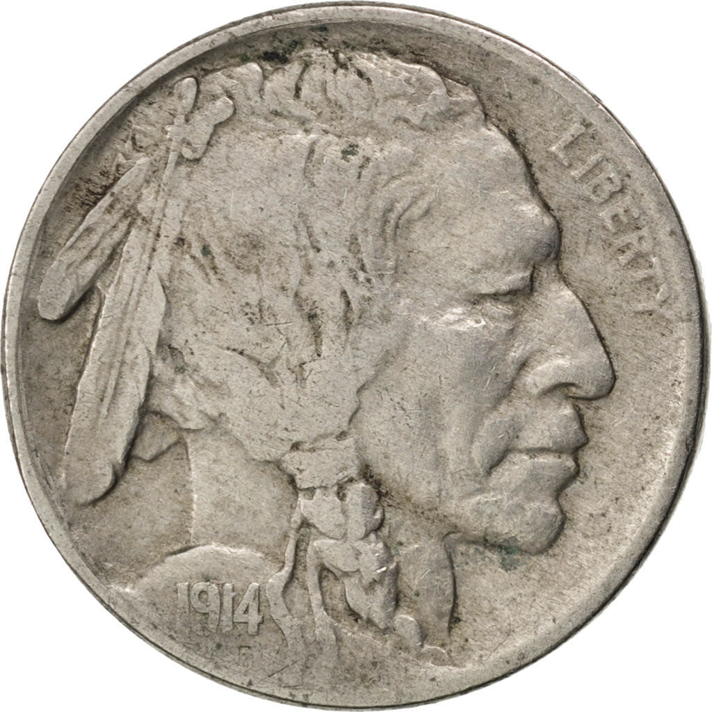 UNITED STATES, Buffalo Nickel, 5 Cents, 1914, U.S. Mint, KM #134, EF(40-45),...