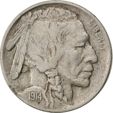UNITED STATES, Buffalo Nickel, 5 Cents, 1914, U.S. Mint, KM #134, EF(40-45),...