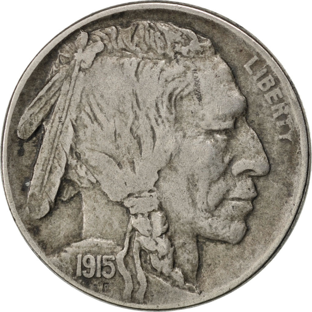 UNITED STATES, Buffalo Nickel, 5 Cents, 1915, U.S. Mint, KM #134, EF(40-45),...