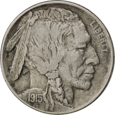 UNITED STATES, Buffalo Nickel, 5 Cents, 1915, U.S. Mint, KM #134, EF(40-45),...
