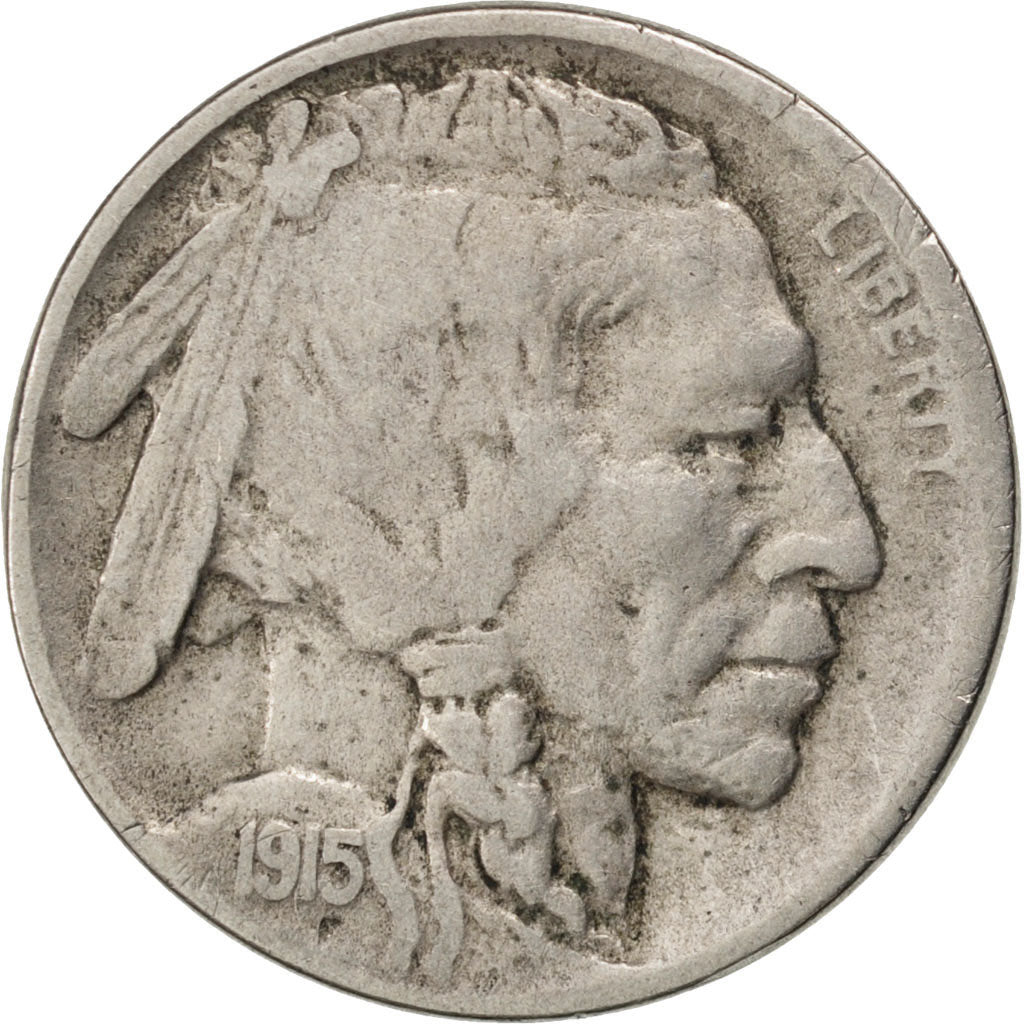 UNITED STATES, Buffalo Nickel, 5 Cents, 1915, U.S. Mint, KM #134, VF(30-35),...