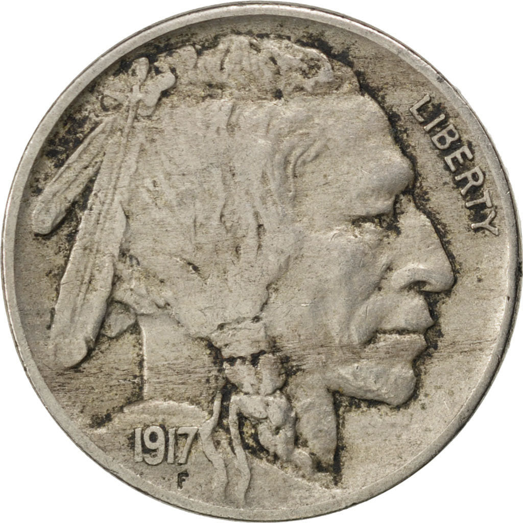United States, 5 Cents, 1917, Philadelphia, KM #134, AU(50-53), Copper-nickel,..