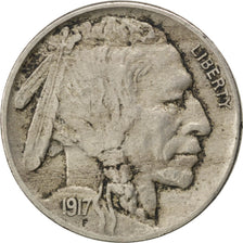United States, 5 Cents, 1917, Philadelphia, KM #134, AU(50-53), Copper-nickel,..