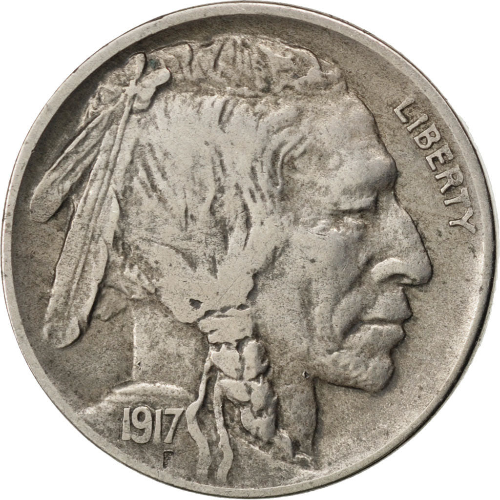 UNITED STATES, Buffalo Nickel, 5 Cents, 1917, U.S. Mint, KM #134, EF(40-45),...