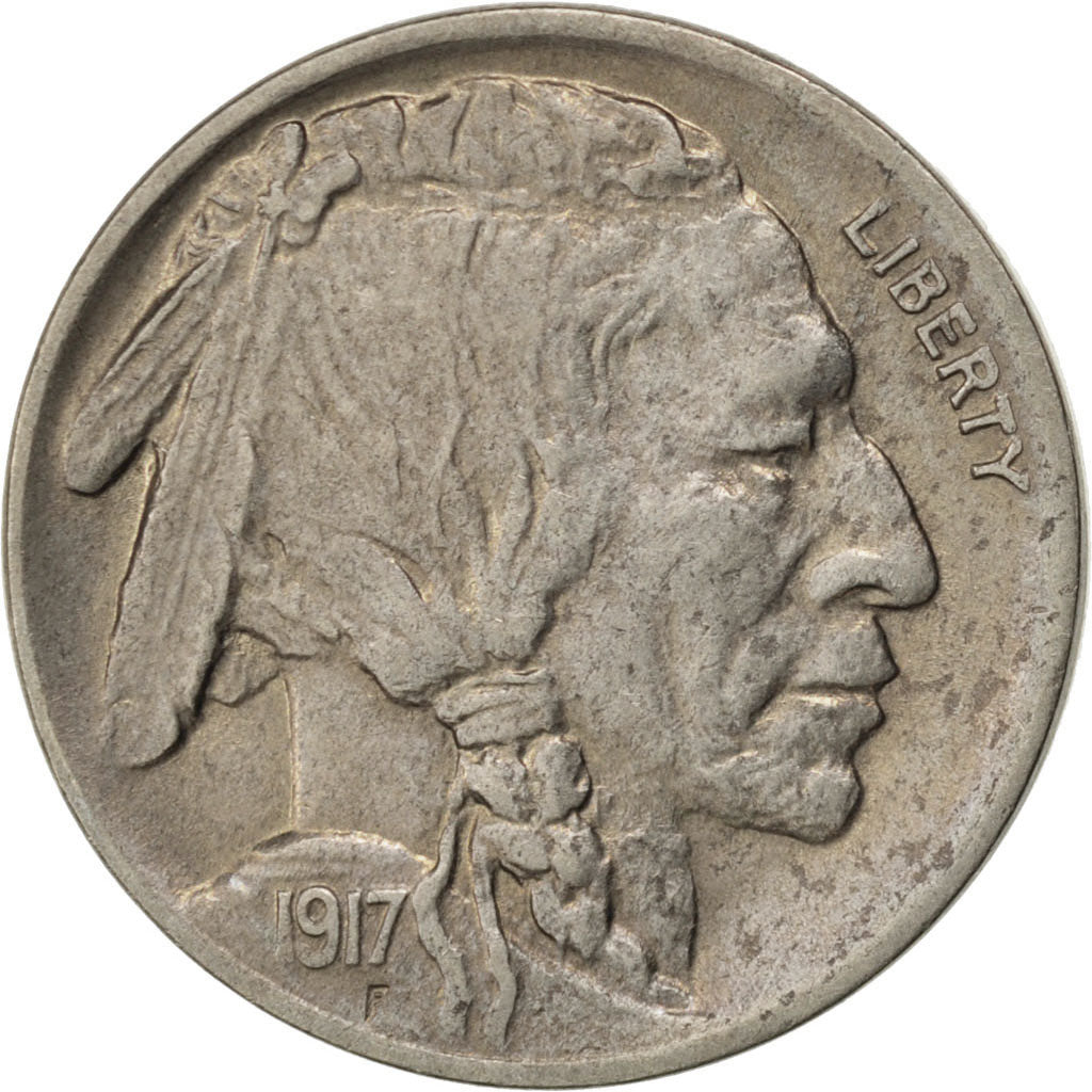 UNITED STATES, Buffalo Nickel, 5 Cents, 1917, U.S. Mint, KM #134, EF(40-45),...
