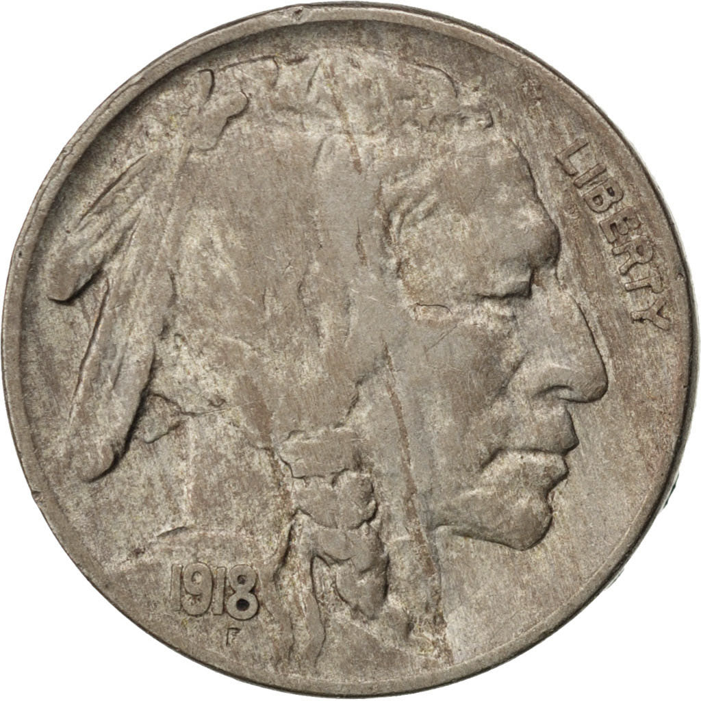 United States, 5 Cents, 1918, Philadelphia, KM #134, VF(30-35), Copper-nickel,..