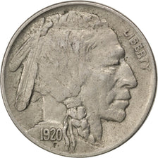 UNITED STATES, Buffalo Nickel, 5 Cents, 1920, U.S. Mint, KM #134, EF(40-45),...