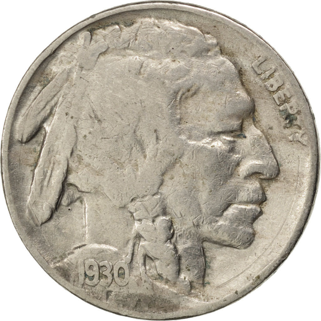 UNITED STATES, Buffalo Nickel, 5 Cents, 1930, U.S. Mint, KM #134, VF(20-25),...