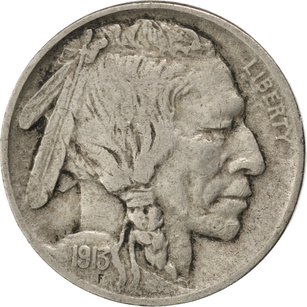 UNITED STATES, Buffalo Nickel, 5 Cents, 1913, U.S. Mint, KM #133, EF(40-45),...