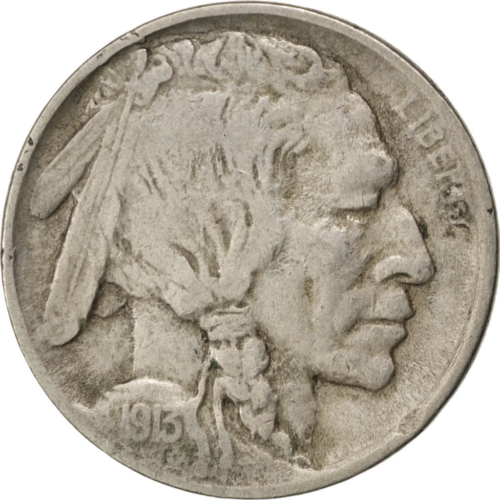 UNITED STATES, Buffalo Nickel, 5 Cents, 1913, U.S. Mint, KM #133, EF(40-45),...