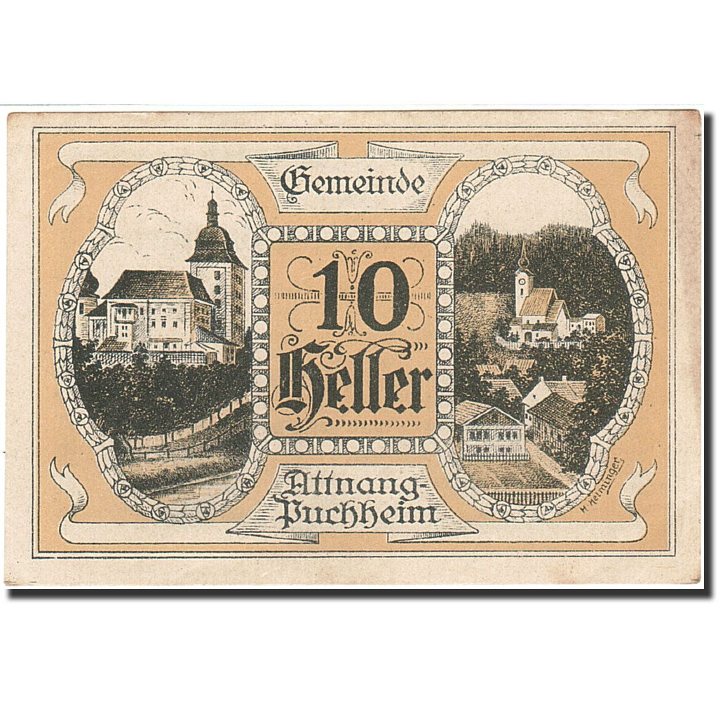Banknote, Austria, Attnang-Puchheim, 10 Heller, village, 1921, 1921-04-30
