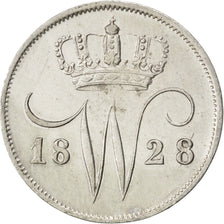 NETHERLANDS, 10 Cents, 1828, Brussels, KM #53, EF(40-45), Silver, 18, 1.65