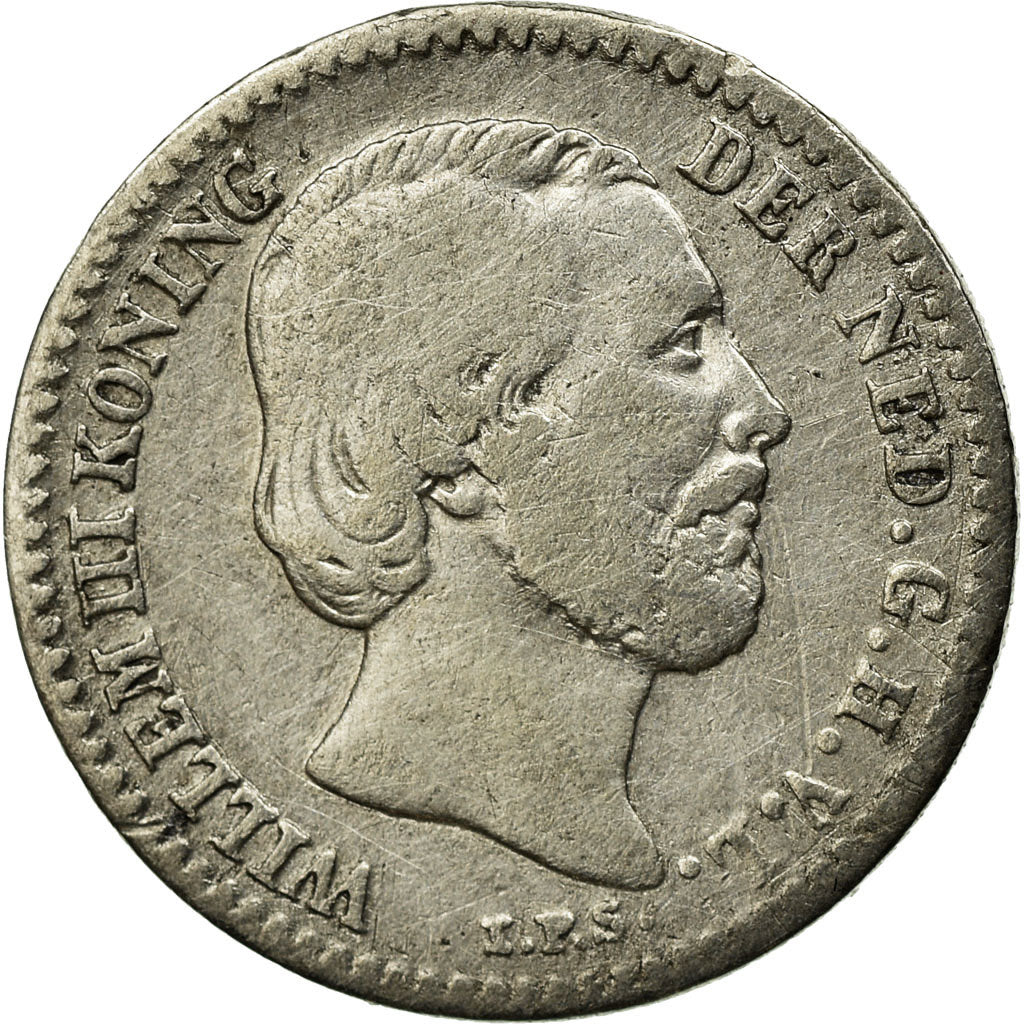 Coin, Netherlands, William III, 10 Cents, 1855, VF(20-25), Silver, KM:80