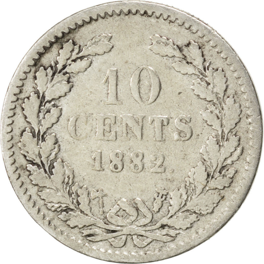 Coin, Netherlands, William III, 10 Cents, 1882, VF(20-25), Silver, KM:80