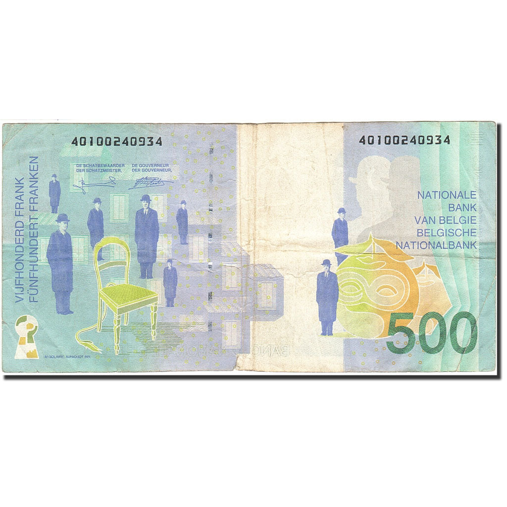 Banknote, Belgium, 500 Francs, 1994-1997, Undated (1998), KM:149, VF(30-35)