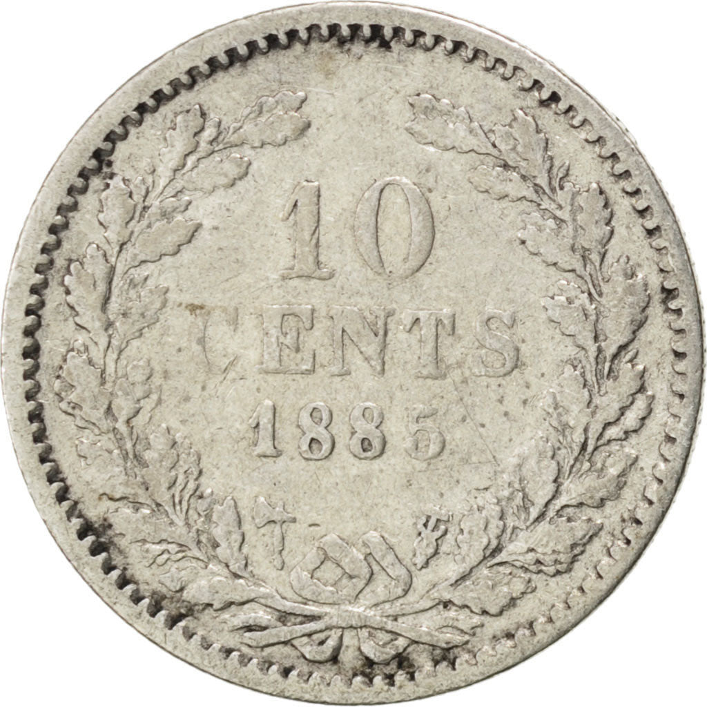 Coin, Netherlands, William III, 10 Cents, 1885, VF(20-25), Silver, KM:80
