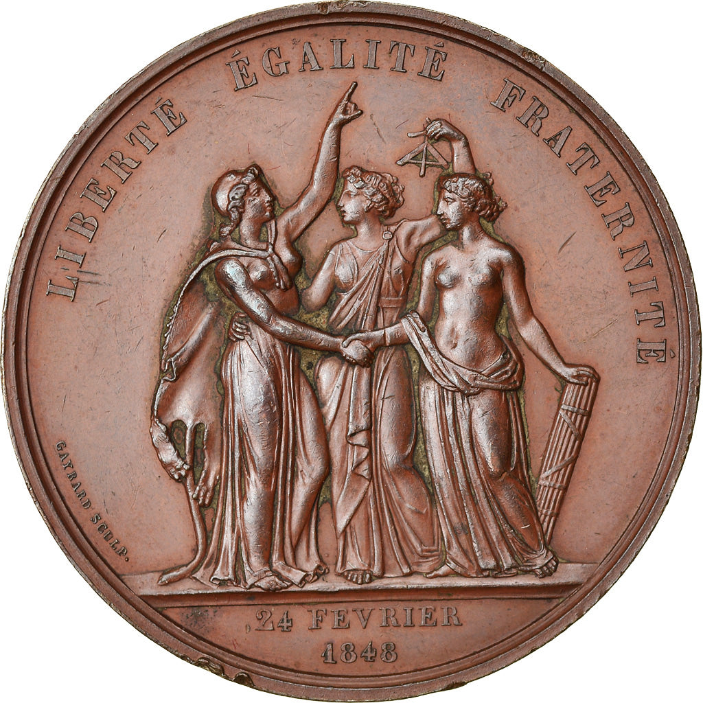 France, Medal, Seconde République, Révolution de Février, History, 1848