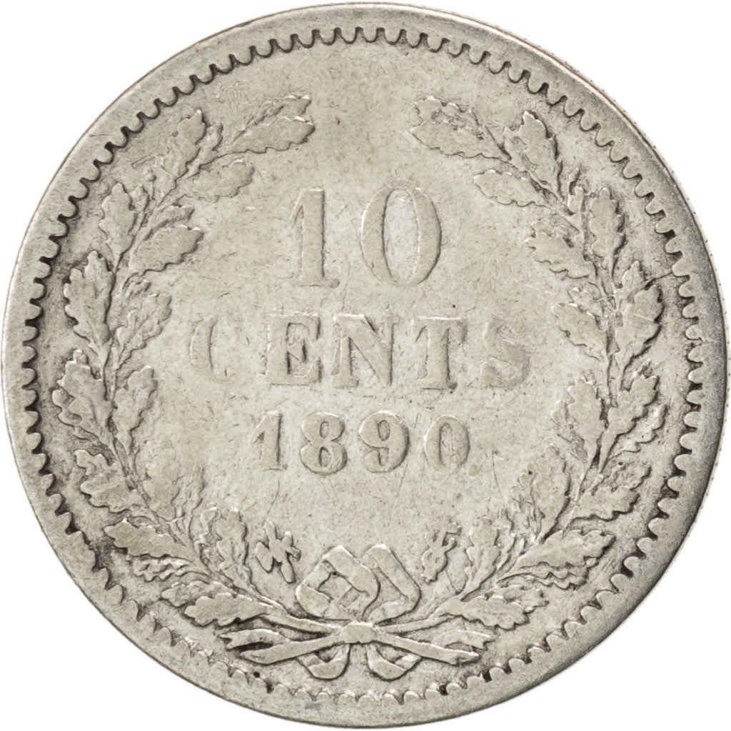 Moneta, Paesi Bassi, William III, 10 Cents, 1890, MB, Argento, KM:80