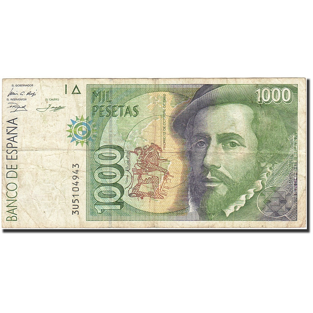 Banknote, Spain, 1000 Pesetas, 1992-1996, 1992-10-12, KM:163, VF(30-35)