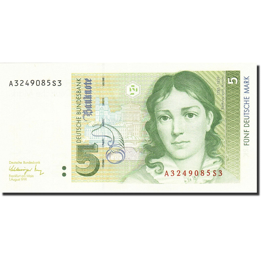 GERMANY - FEDERAL REPUBLIC, 5 Deutsche Mark, 1989-1991, KM:37, 1991-08-01