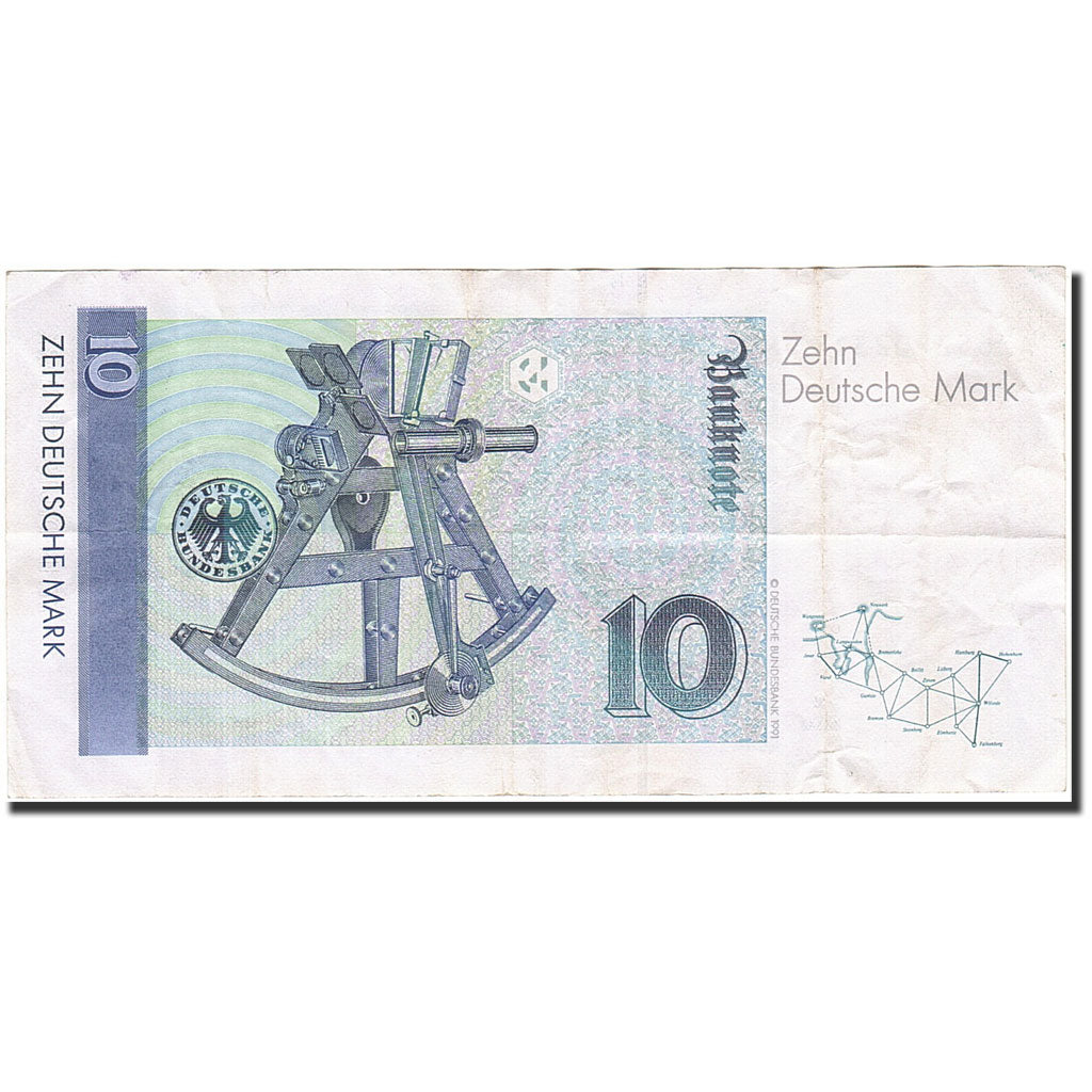 République fédérale allemande, 10 Deutsche Mark, 1989-1991, KM:38b