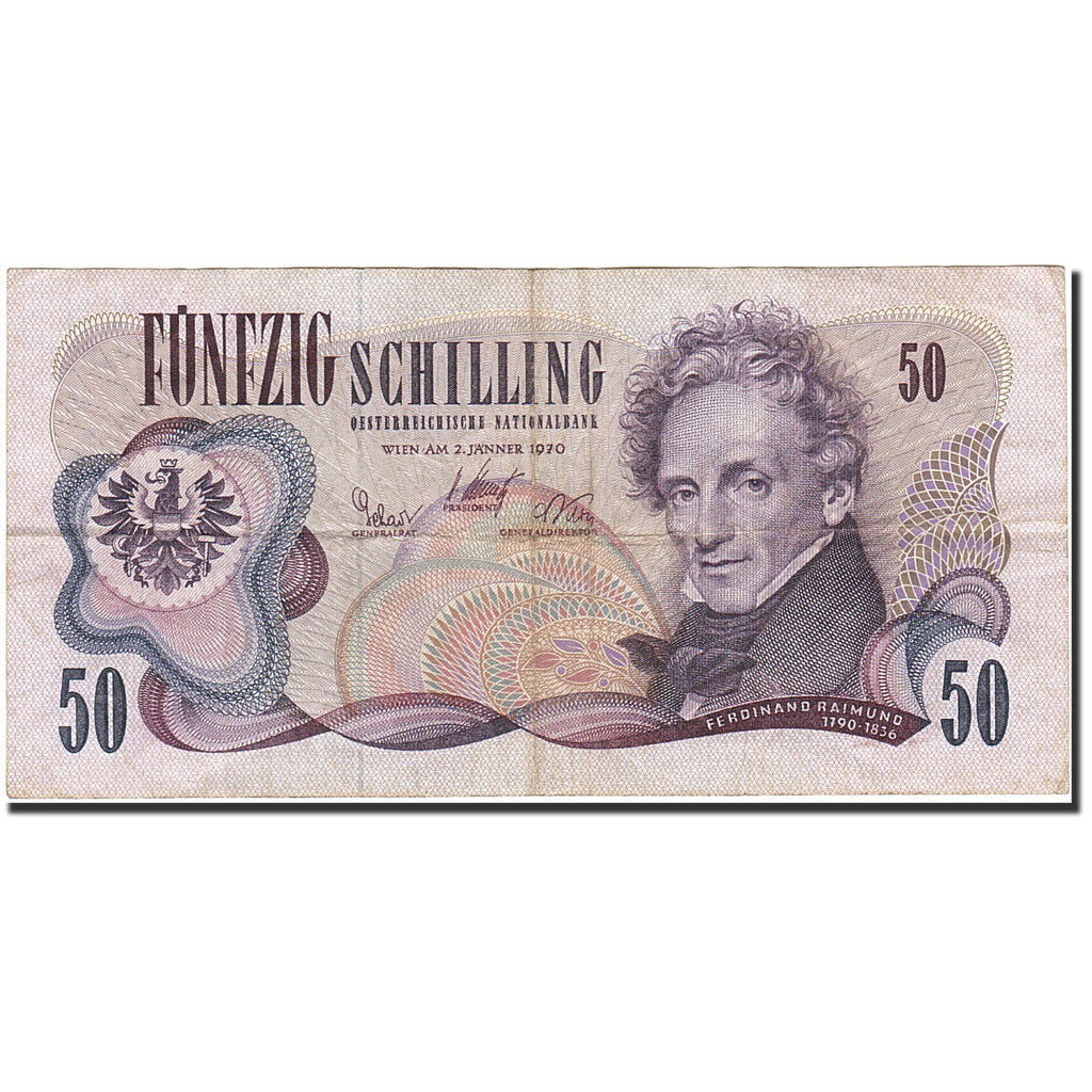 Banknote, Austria, 50 Schilling, 1966-1970, 1970-01-02, KM:143a, VF(20-25)