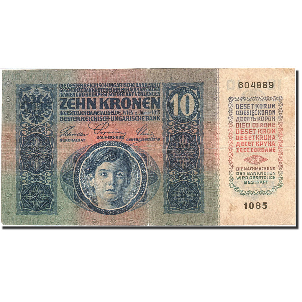 Banknote, Austria, 10 Kronen, 1919, 1915-01-02, KM:51a, VF(20-25)