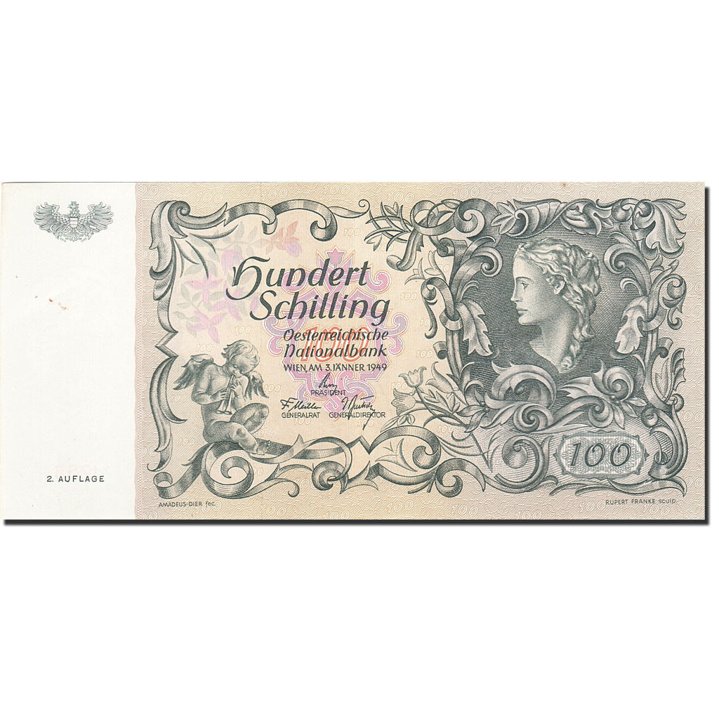 Austria, 100 Schilling, 1949-1954, 1949-01-03, KM:132, AU(55-58)