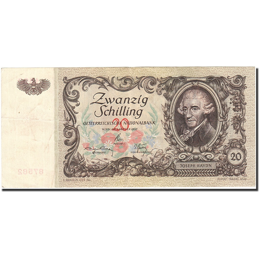 Austria, 20 Schilling, 1949-1954, 1950-01-02, KM:129a, AU(50-53)