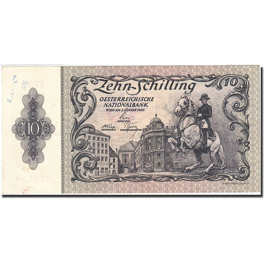 Billet, Autriche, 10 Schilling, 1949-1954, 1950-01-02, KM:128, TTB